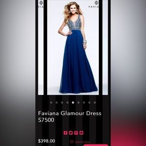 Faviana Navy prom dress size 00 NWT